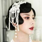 Wedding Faux Pearl Lace Headpiece