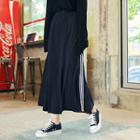 Band-waist Contrast-trim Midi Skirt