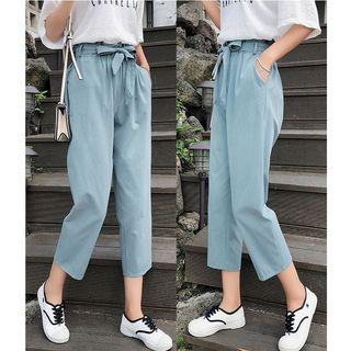 Cropped Pants With Sash