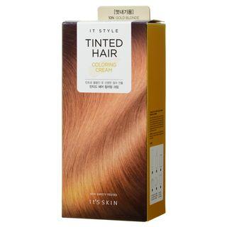 Its Skin - It Style Tinted Hair Coloring Cream : Hairdye 60g + Oxidizing Agent 60g #gold Blonde 10n