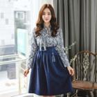 Hanbok Skirt ( Midi / Navy Blue )