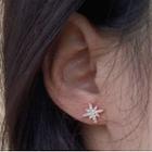 Non-matching Rhinestone Star Earring 1 Pair - Gold - One Size