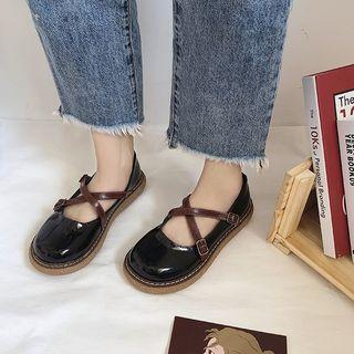 Platform Cross-strap Mary Jane Shoes