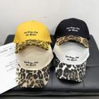 Leopard Print Panel Embroidered Lettering Baseball Cap