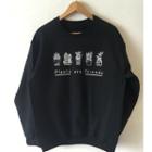 Fleece-lined Lettering Printed Sweatshirt