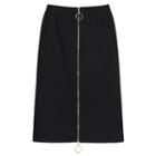 Front Zip Midi Knit Skirt