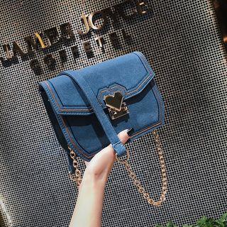 Heart Snap Button Crossbody Bag