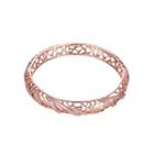 Fashion Simple Plated Rose Gold Hollow Geometric Cubic Zircon Bangle Rose Gold - One Size