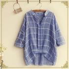 Windowpane Check Blouse