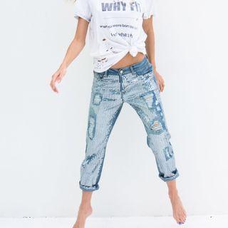 Sequined Loose Fit Jeans