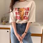 Bear-printed Cotton T-shirt