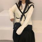 Double Breasted Cardigan White - One Size