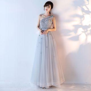 One-shoulder Tulle Evening Dress