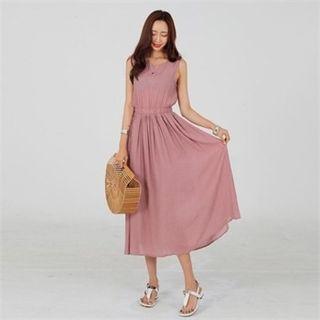 Sleeveless Band-waist A-line Dress