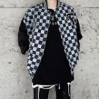 Long-sleeve Plaid Bomber Jacket