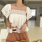 Lace Trim Sqaure Neck Top