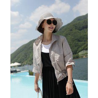 3/4-sleeve Flap-pocket Jacket