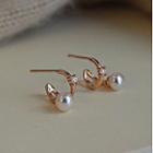 Faux Pearl Alloy Cuff Earring 1 Pair - Eh1215 - Gold - One Size