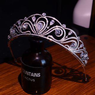 Wedding Rhinestone Tiara Platinum - One Size
