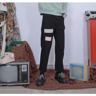 Applique Straight Fit Pants Black - M