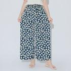 Floral Wide Pants With Sash