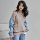 Mock Two-piece Sweater Light Pink - One Size