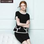 Mock Two-piece Dress (without Belt)