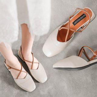 Crisscross Slingback Chunky-heel Mules