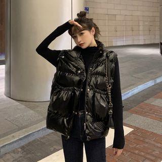 Stand-collar Reversible Padded Vest