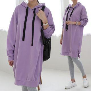 Slit-side Napped Hoodie Dress