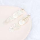 Mother Of Pearl Drop Earrings 1 Pair - Gold - One Size