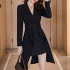 Double-breasted Belted A-line Blazer Dress