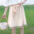 Tie-waist Mini Mesh Skirt