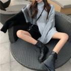 Color Block Sweater Dark Gray - One Size