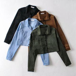 Pocket Detail Crop Shirt / Mini A-line Skirt