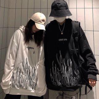 Flame Embroidery Sweatshirt