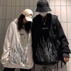 Flame Embroidery Sweatshirt