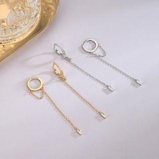 Rhinestone Chain Dangle Hoop Earring