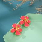 Alloy Flower Earring 1 Pair - 14336 - Red - One Size
