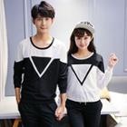 Couple Matching Two-tone Long-sleeve T-shirt