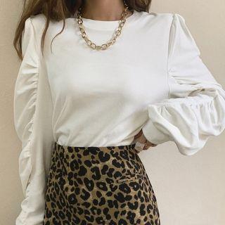 Cropped Ruched Sweatshirt