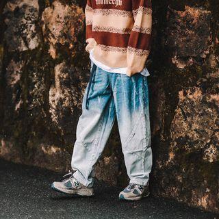 Gradient Washed Wide Leg Jeans