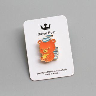 Bear Alloy Brooch Orange - One Size