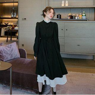 Layered A-line Midi Dress
