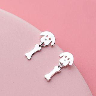 925 Sterling Silver Dog Drop Earring 1 Pair - As Shown In Figure - One Size
