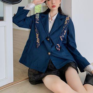 Print Bow Blazer