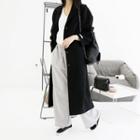 Wool Blend Long Coat Black - One Size