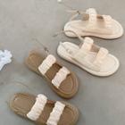 Shirred Flat Sandals