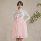 Hanbok Skirt (sheer Chiffon / Midi / Pink)