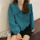 Long Sleeve Peter Pan Collar Blouse